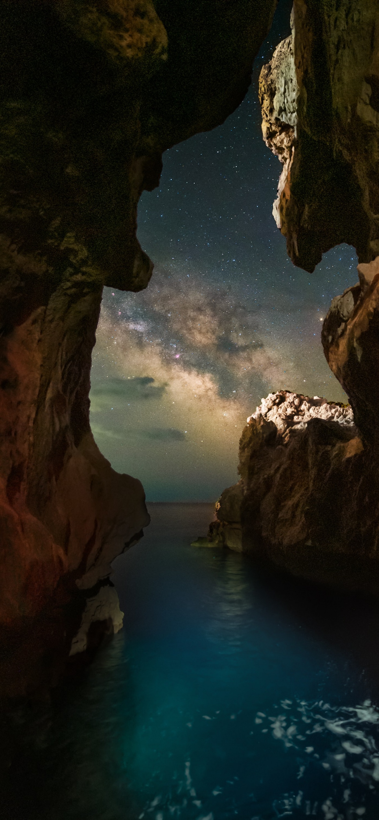 Обои Млечный Путь, звезда, вода, облако, гидроресурсы в разрешении 1242x2688