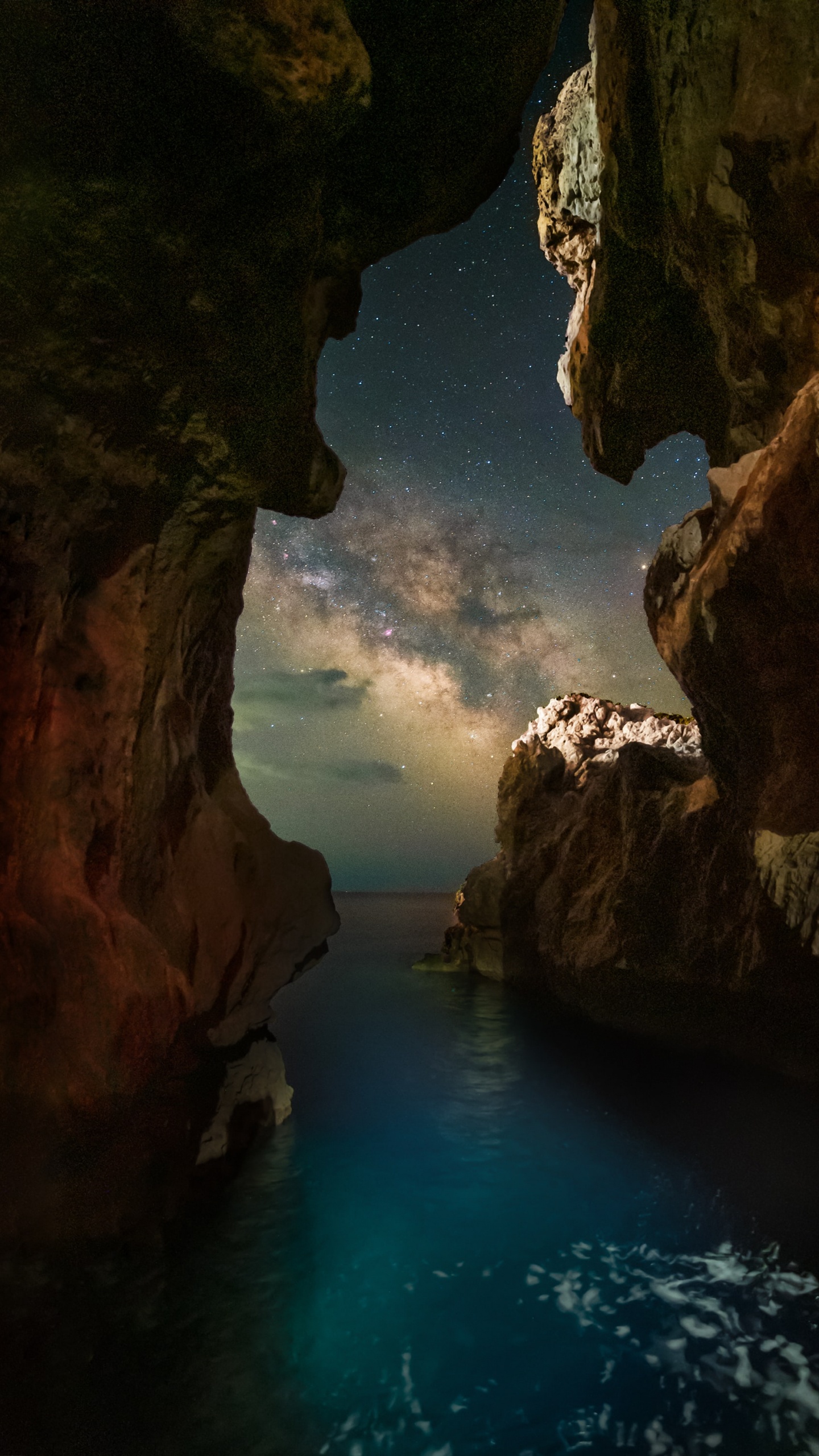 Обои Млечный Путь, звезда, вода, облако, гидроресурсы в разрешении 1440x2560