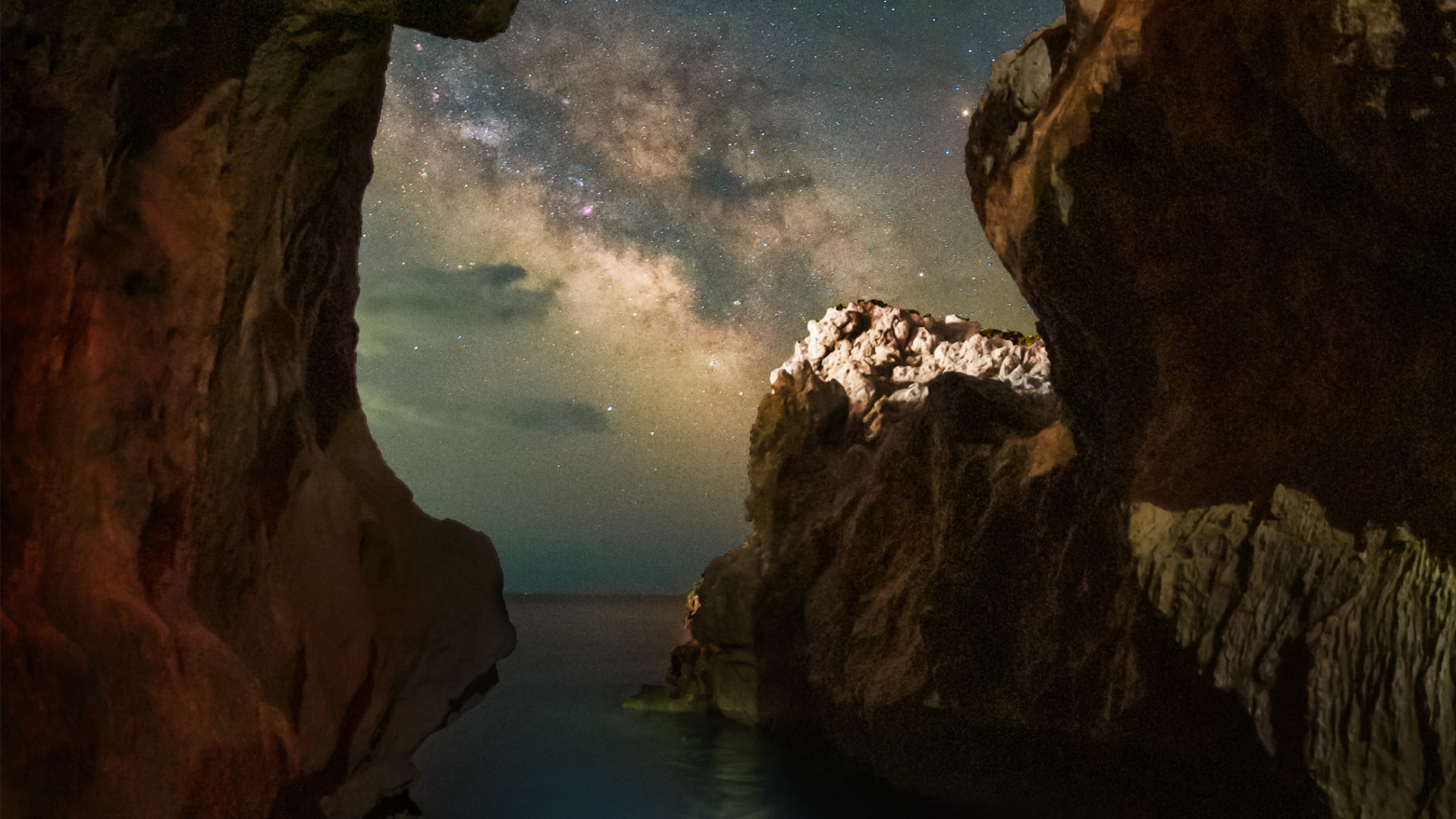 Обои Млечный Путь, звезда, вода, облако, гидроресурсы в разрешении 1920x1080