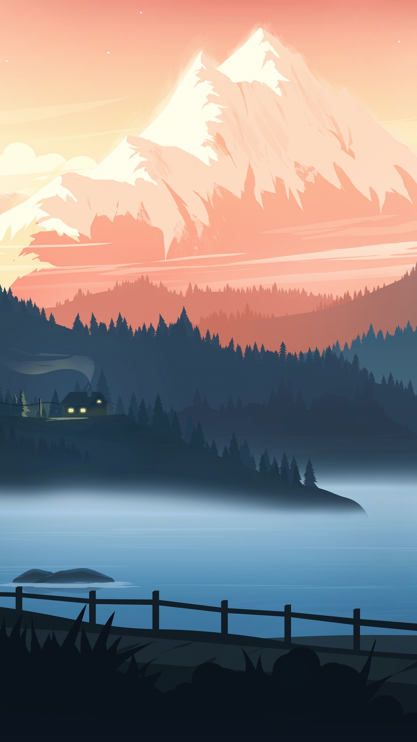 Обои Менёвская долина, вода, гора, атмосфера, мир в разрешении 1440x2560