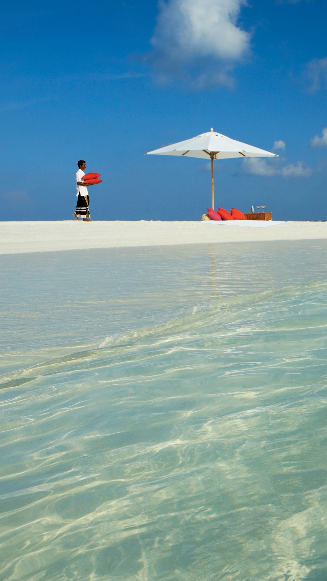 Обои пляж, Остров, прибежище, Атолл, море в разрешении 1080x1920