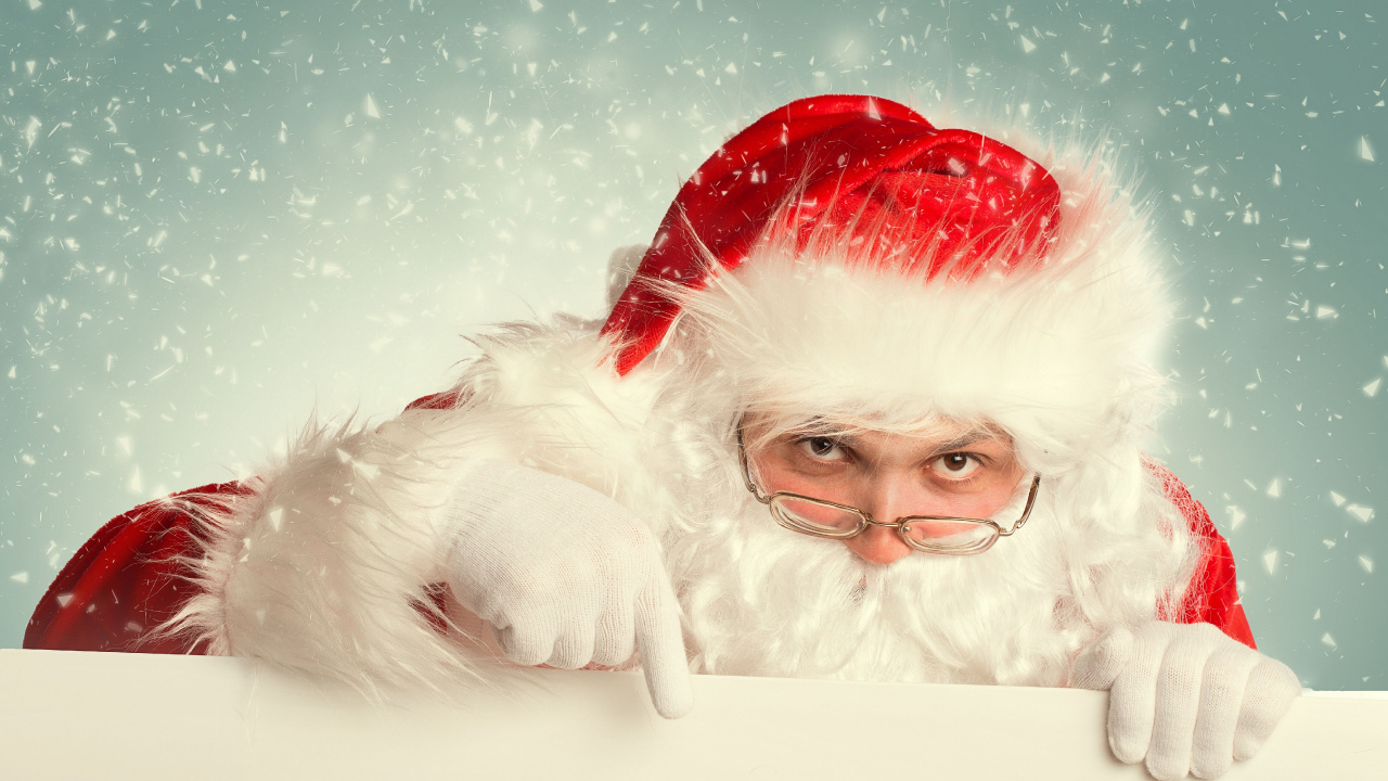 Обои Санта-Клаус, Рождественский день, Рождество, праздник, иллюстрация в разрешении 1280x720