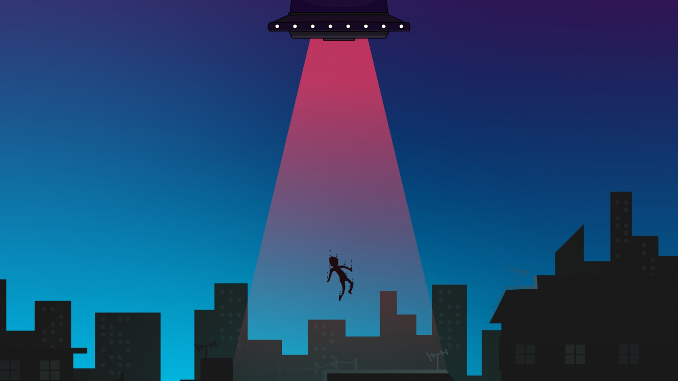 Обои внеземная жизнь, минимализм, арт, атмосфера, небоскреб в разрешении 1366x768