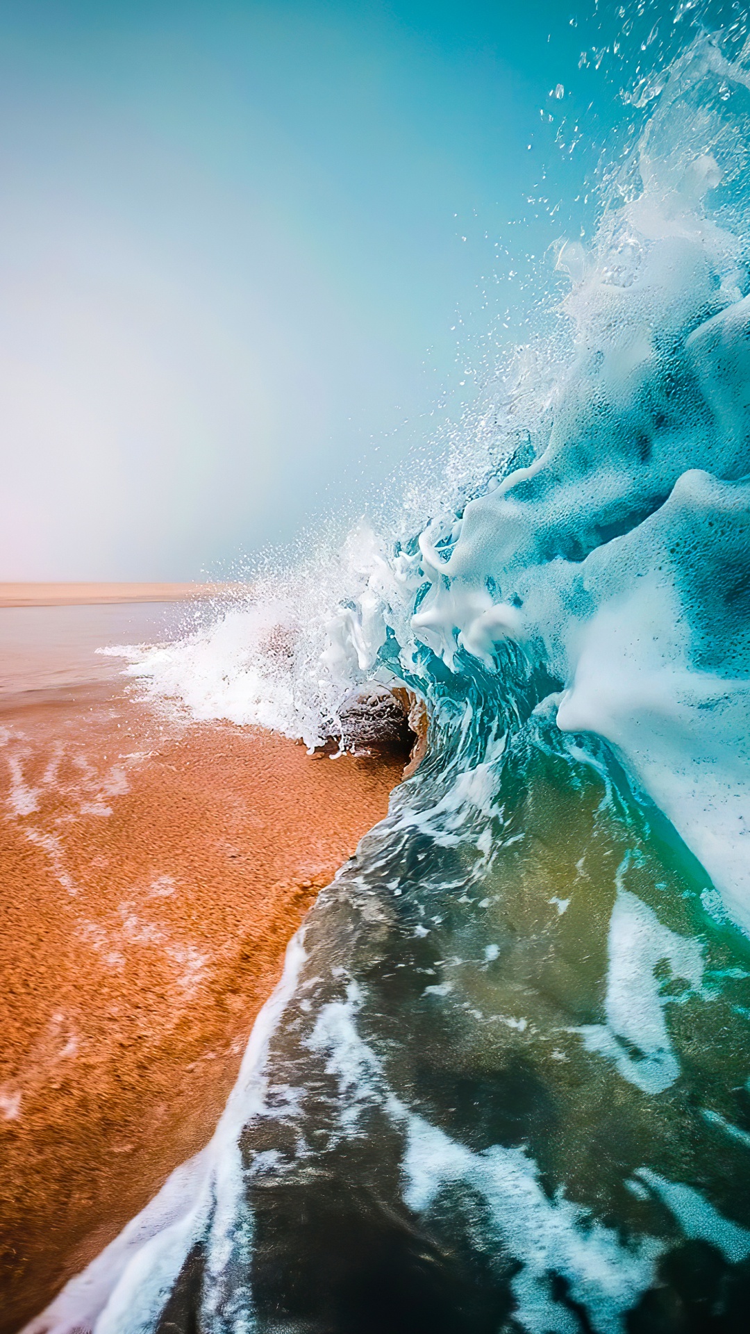 Обои вода, яблоко, Apple МасВоок Pro, жидкий, лазурный в разрешении 1080x1920