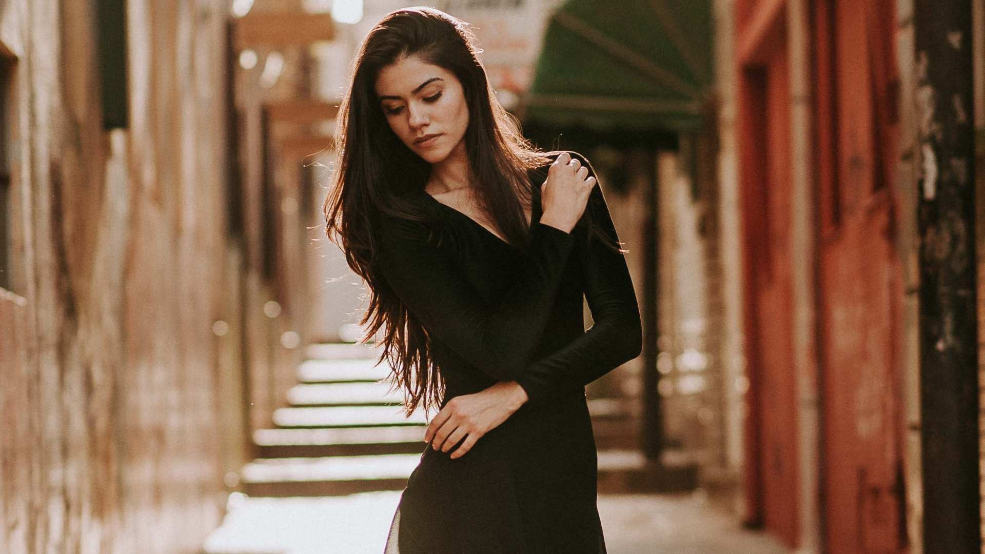 Обои волосы, черный, манекенщица, одежда, красота в разрешении 1920x1080