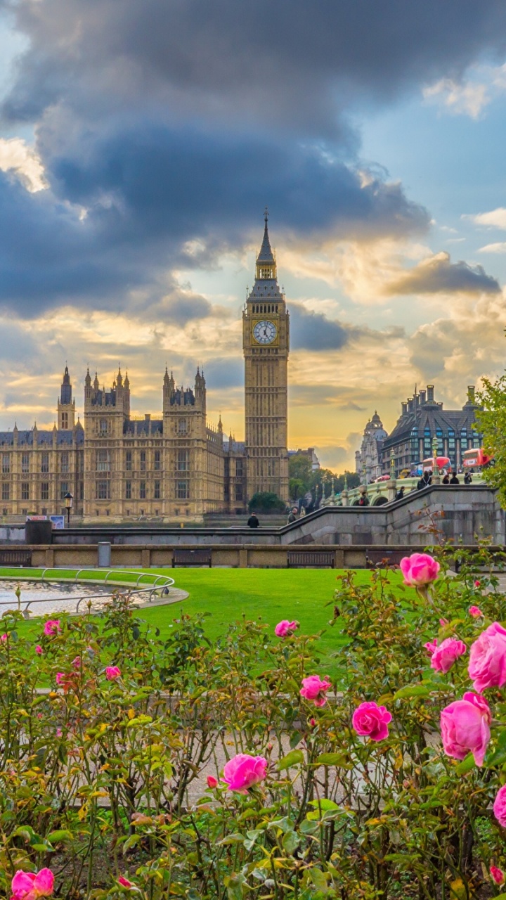 Обои вестминстерский дворец, Биг Бен, река темза, природа, отражение в разрешении 720x1280