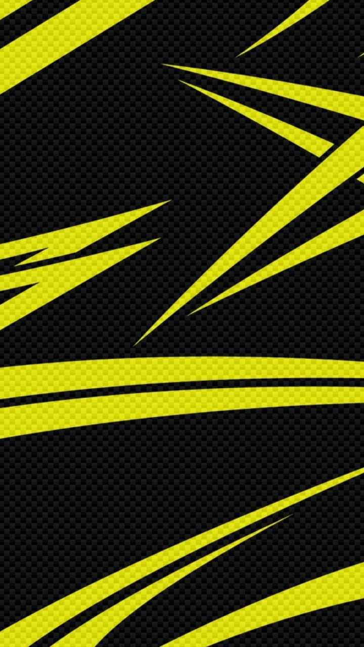 Обои желтый, черный, узор, линия, дизайн в разрешении 720x1280