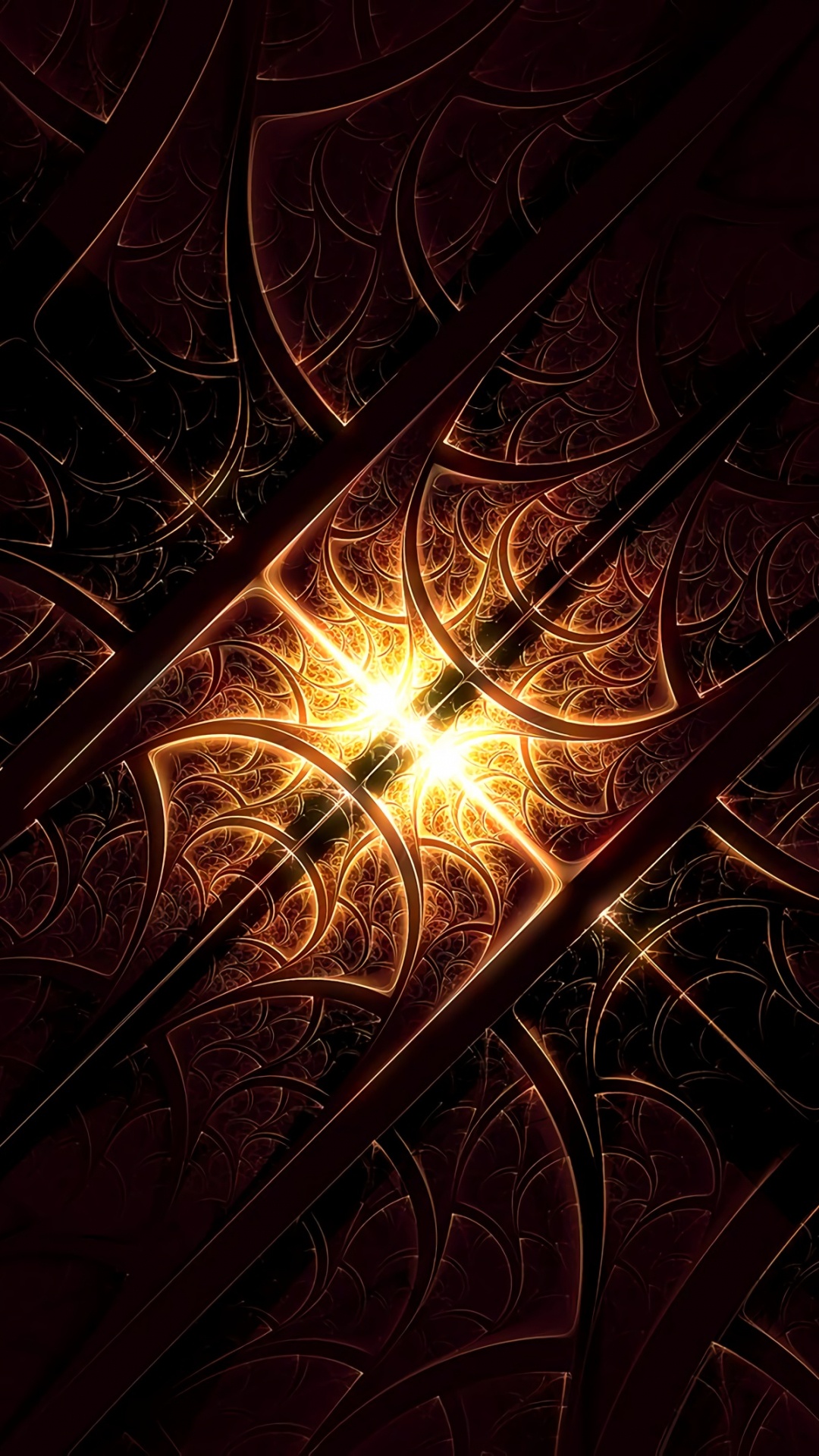 Обои темнота, красный цвет, свет, фрактальное искусство, освещение в разрешении 1080x1920