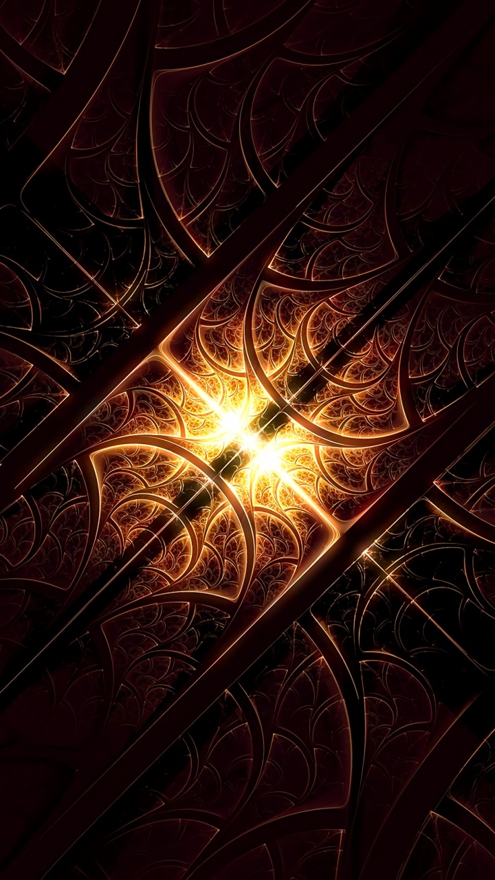 Обои темнота, красный цвет, свет, фрактальное искусство, освещение в разрешении 720x1280