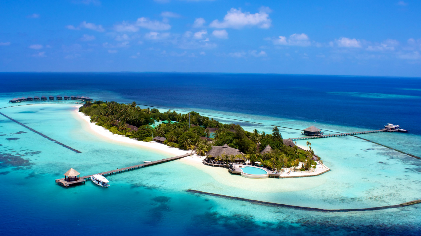 Обои Komandoo и обратно, прибежище, Остров, курортный остров, прибрежные и океанические рельефы в разрешении 1366x768