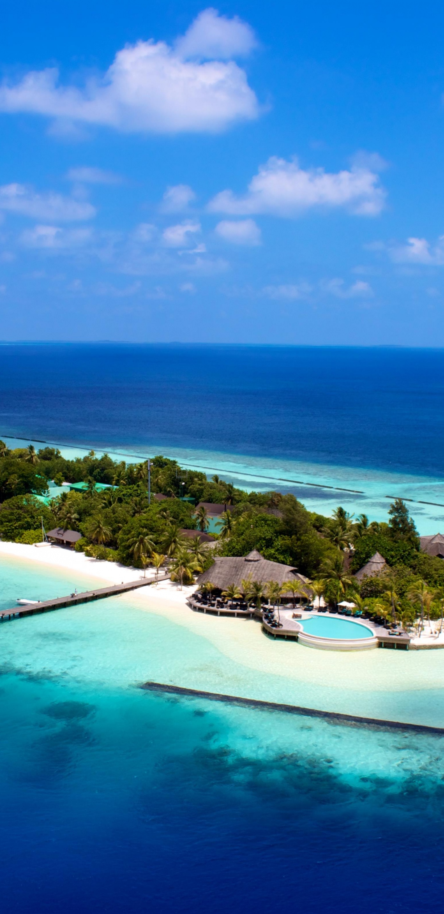 Обои Komandoo и обратно, прибежище, Остров, курортный остров, прибрежные и океанические рельефы в разрешении 1440x2960