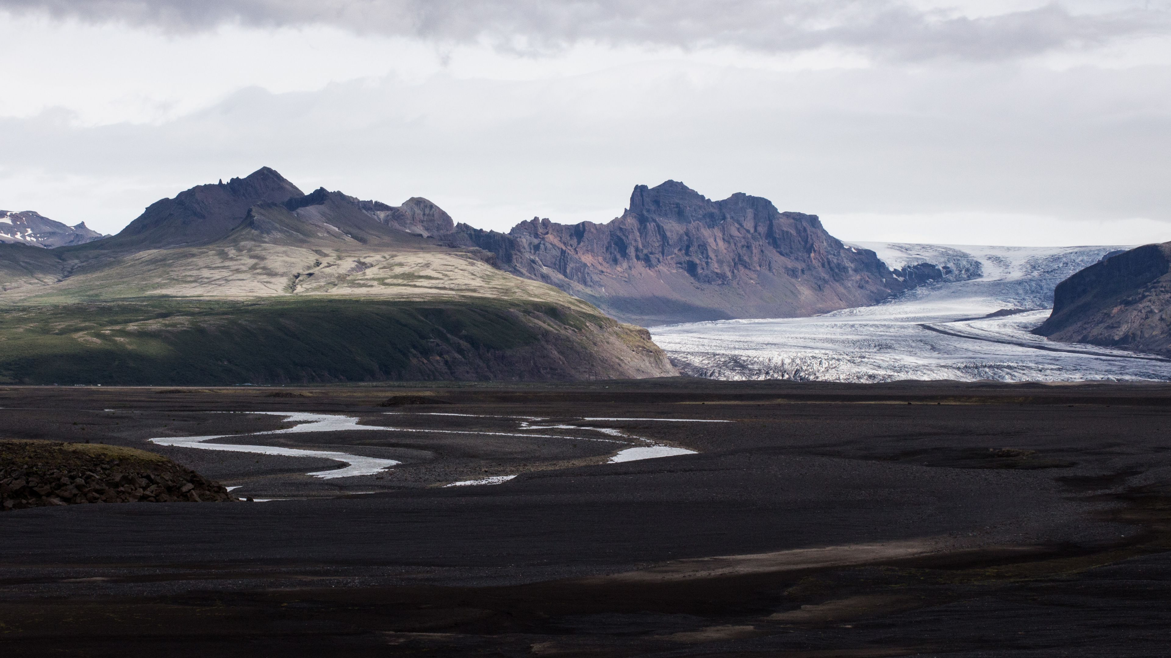 Обои нагорье, фьорд, побережье, гора, ледяная форма в разрешении 3840x2160