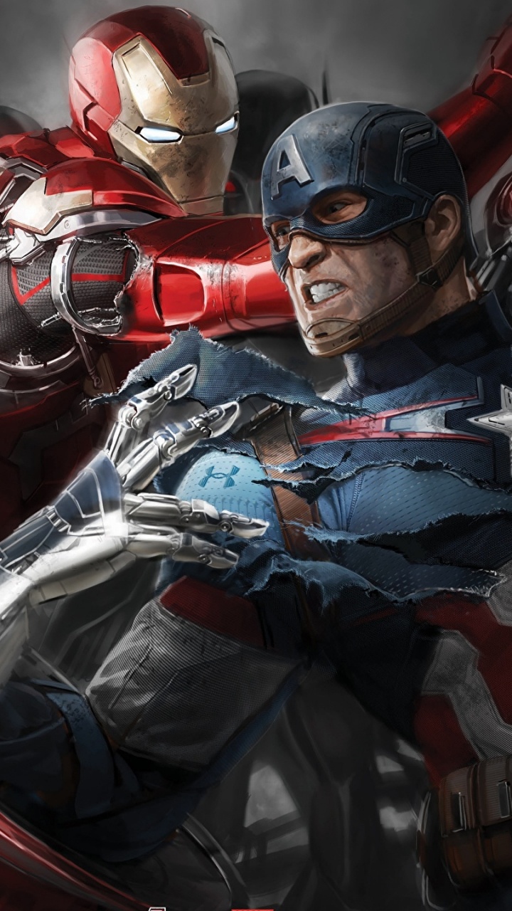 Обои Железный человек, Капитан Америка, супергерой, компьютерная игра, шлем в разрешении 720x1280