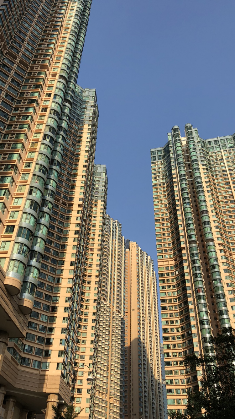 Обои Гонконг, окно, башня, синий, дневное время в разрешении 750x1334