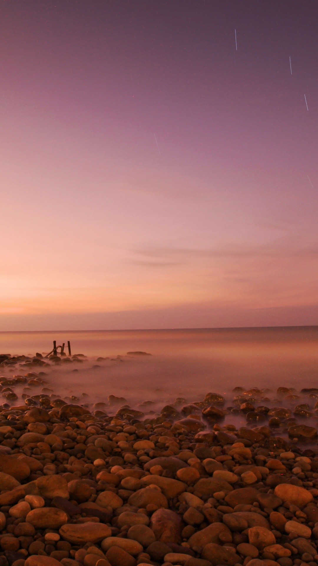 Обои вода, водоем, ночь, природа, побережье в разрешении 1080x1920