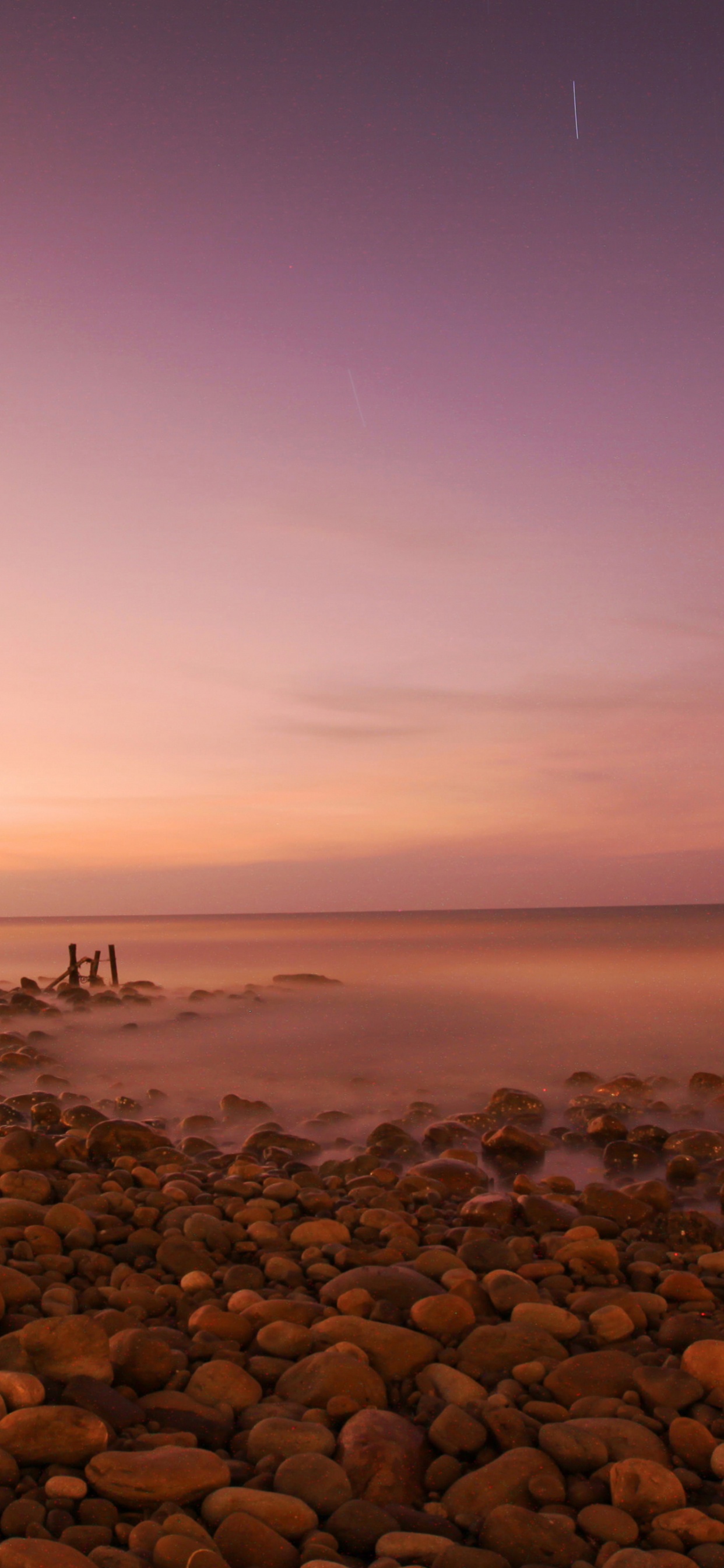 Обои вода, водоем, ночь, природа, побережье в разрешении 1242x2688