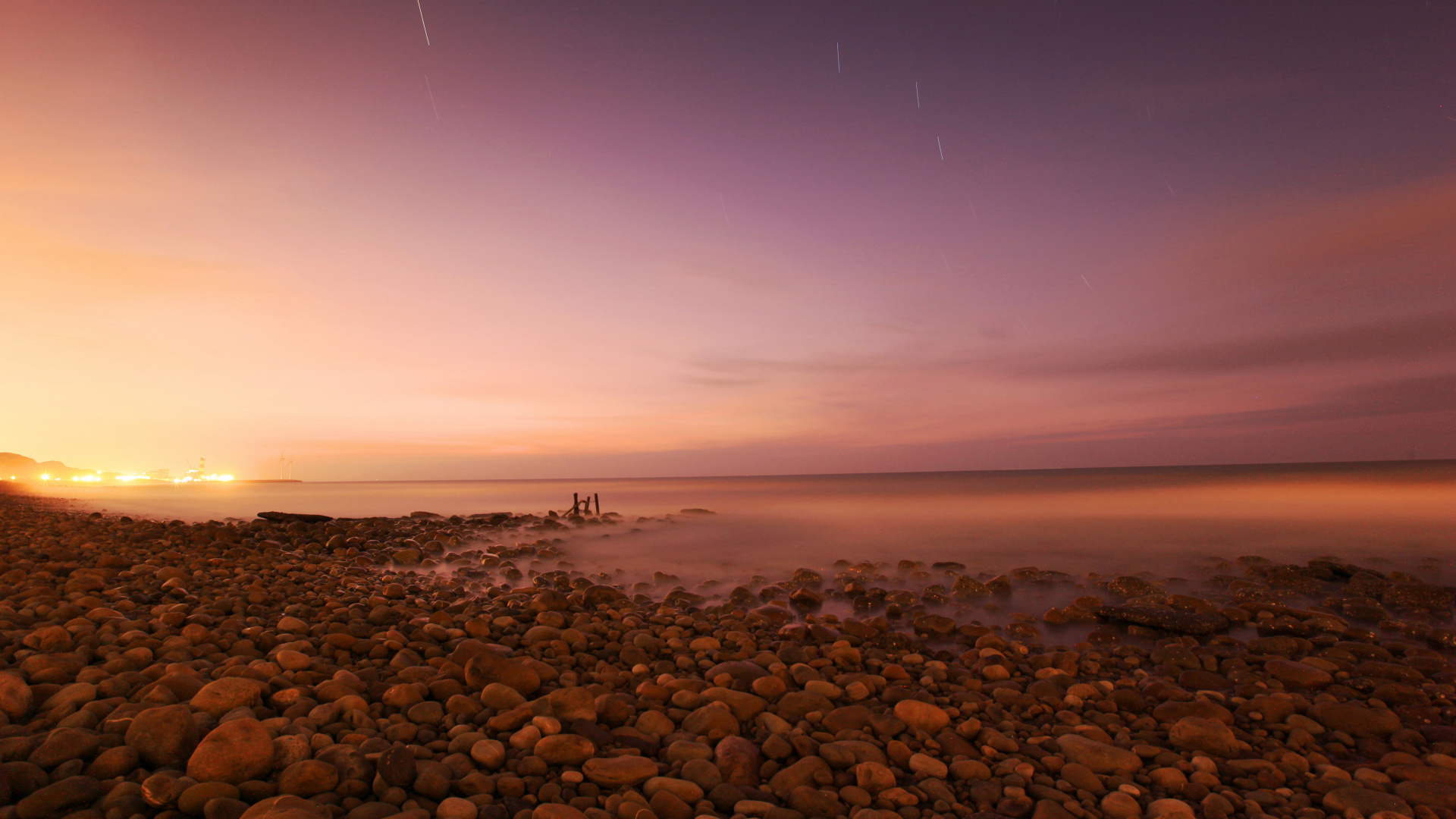 Обои вода, водоем, ночь, природа, побережье в разрешении 1920x1080