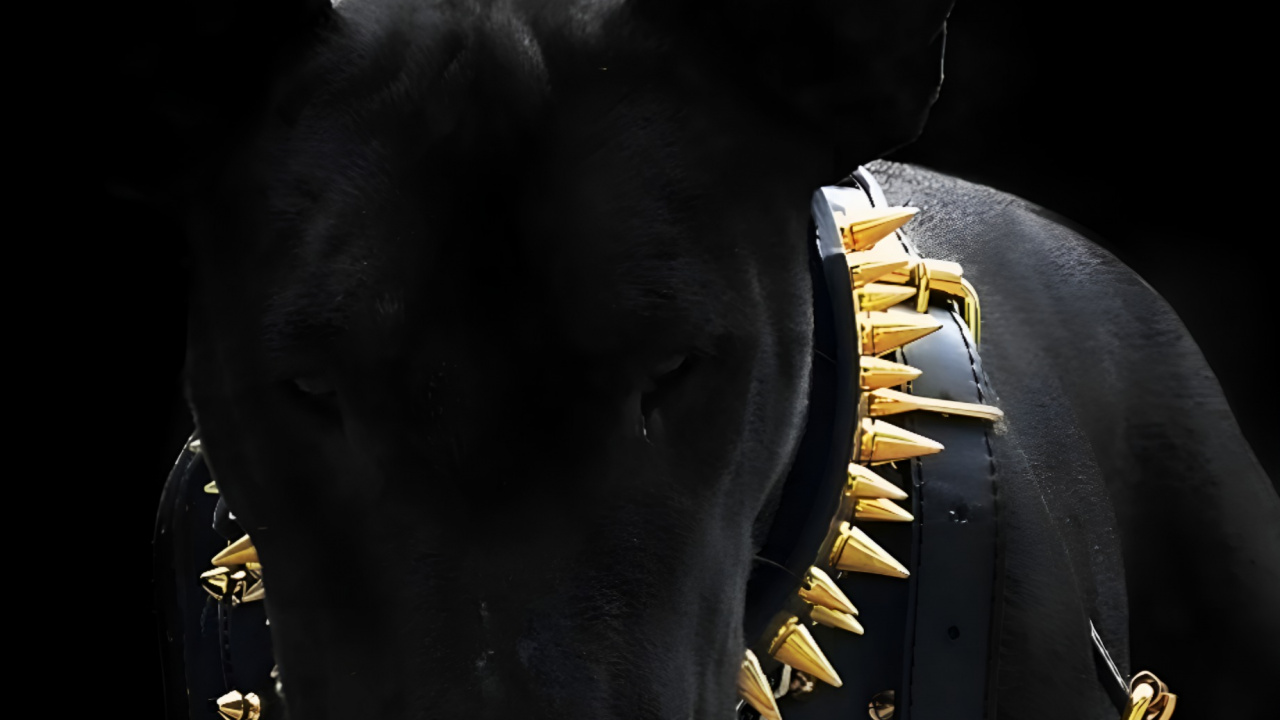 Обои черный, собака, пес, бультерьер, темнота в разрешении 1280x720