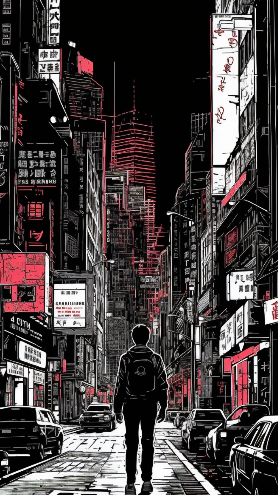 Обои городской район, арт, небоскреб, учетная документация, эстетика в разрешении 1080x1920