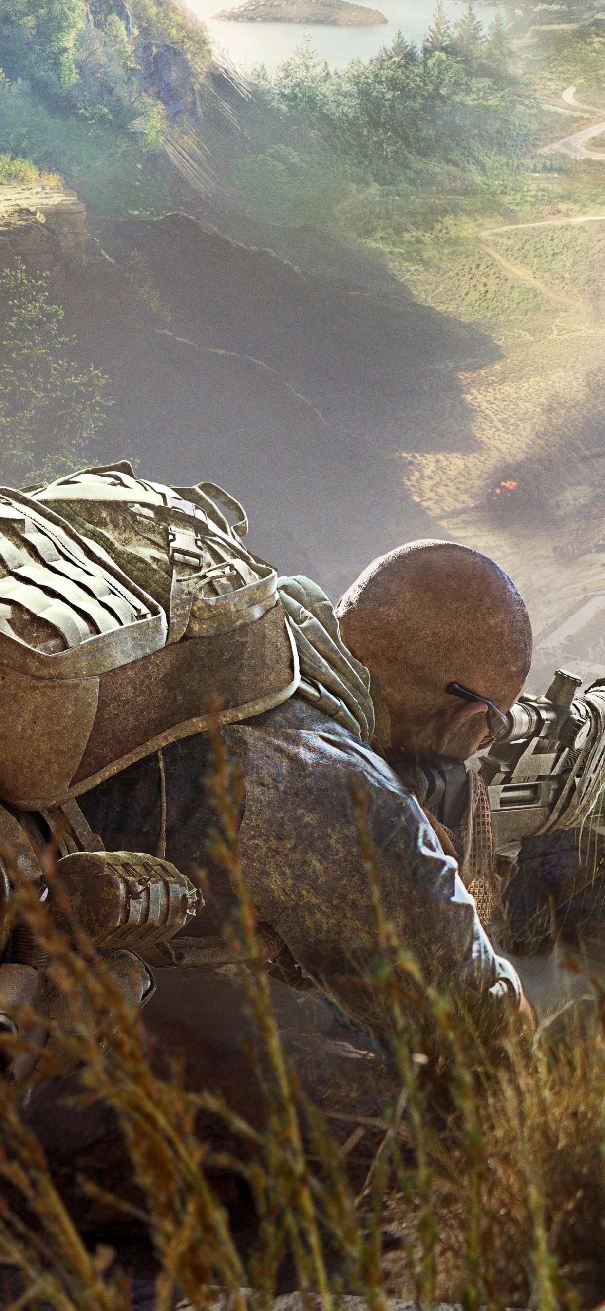 Обои tom clancys ghost recon wildlands, компьютерная игра, солдат, шутер, пехотинцы в разрешении 1242x2688