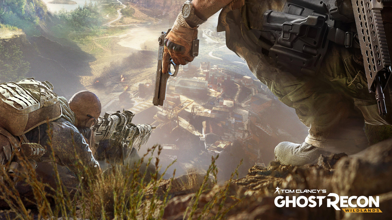 Обои tom clancys ghost recon wildlands, компьютерная игра, солдат, шутер, пехотинцы в разрешении 1366x768