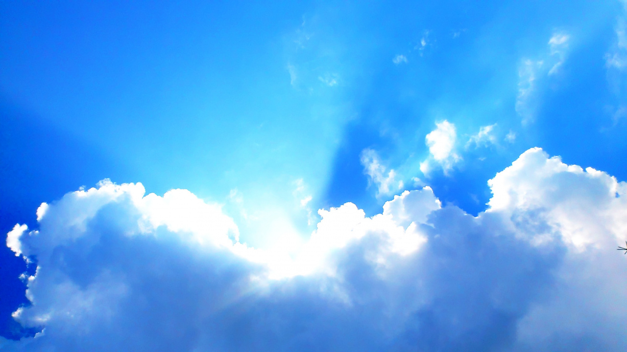 Обои облако, синий, дневное время, атмосфера, кучевое облако в разрешении 1280x720