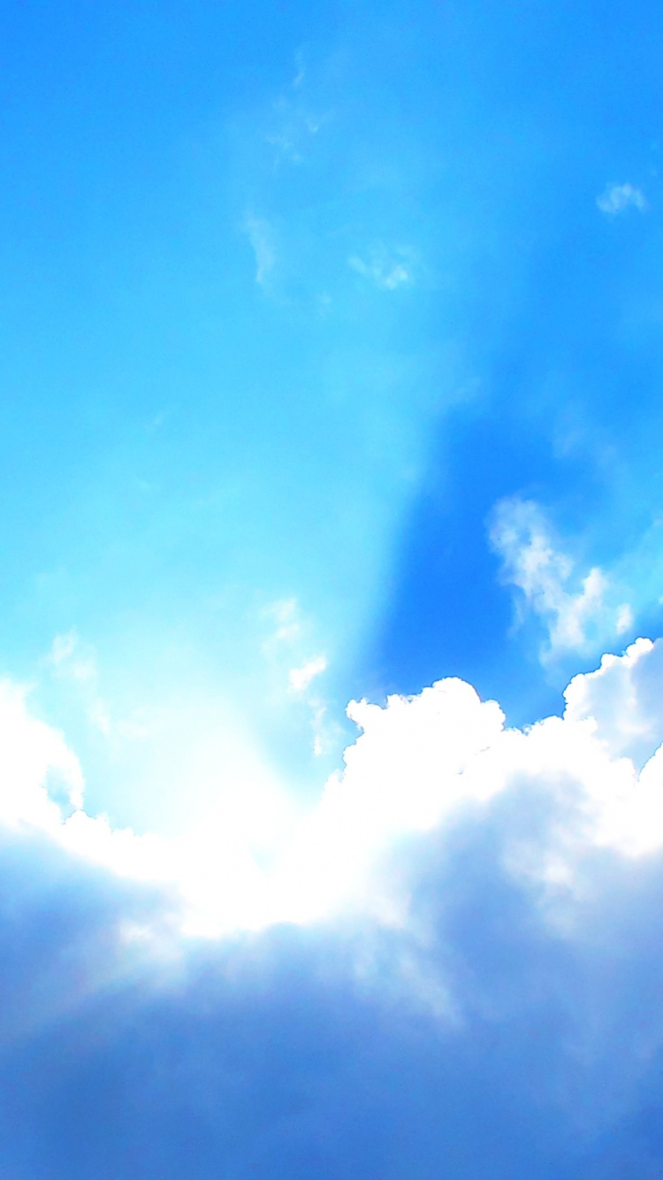 Обои облако, синий, дневное время, атмосфера, кучевое облако в разрешении 750x1334