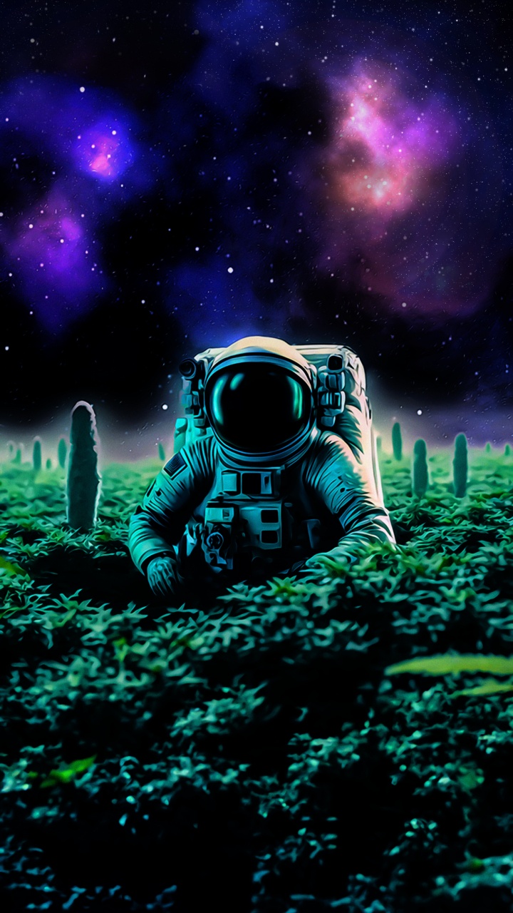 Обои Галактика, планшет, зеленый, мир, астрономический объект в разрешении 720x1280