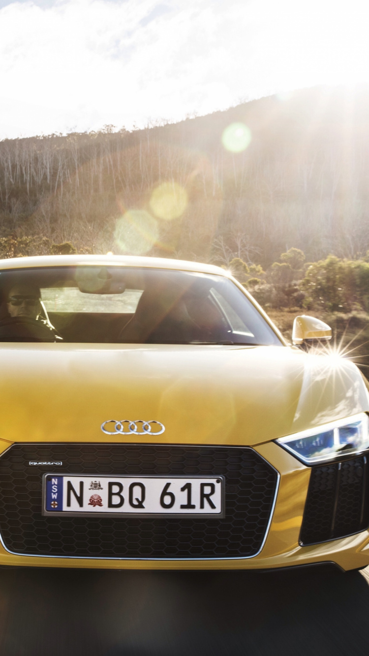 Обои audi, суперкар, audi r8, двигатель V10, моторный транспорт в разрешении 750x1334