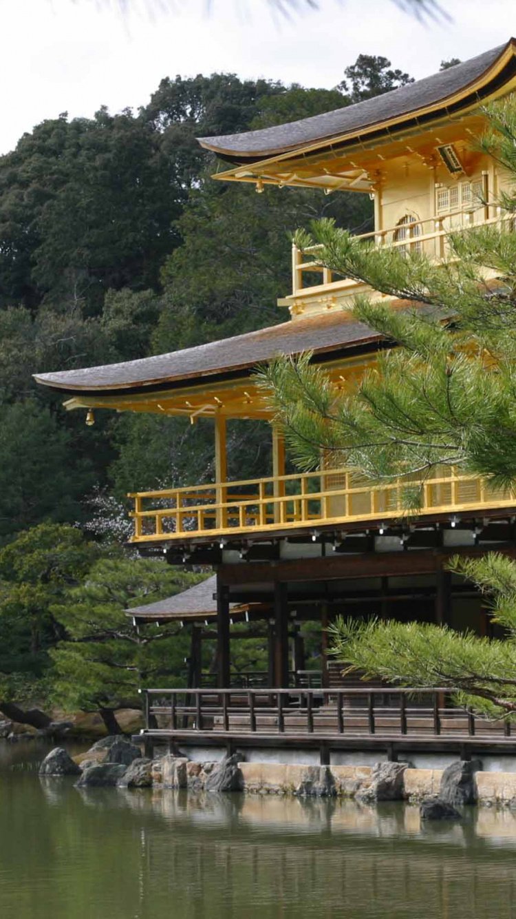 Обои японская архитектура, китайская архитектура, храм, дерево, пагода в разрешении 750x1334