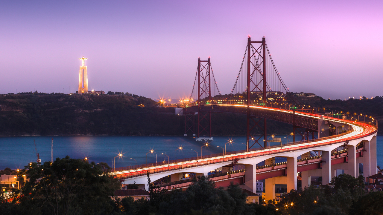 Обои путеводитель, вантовый мост, туризм, мост, городской район в разрешении 1280x720