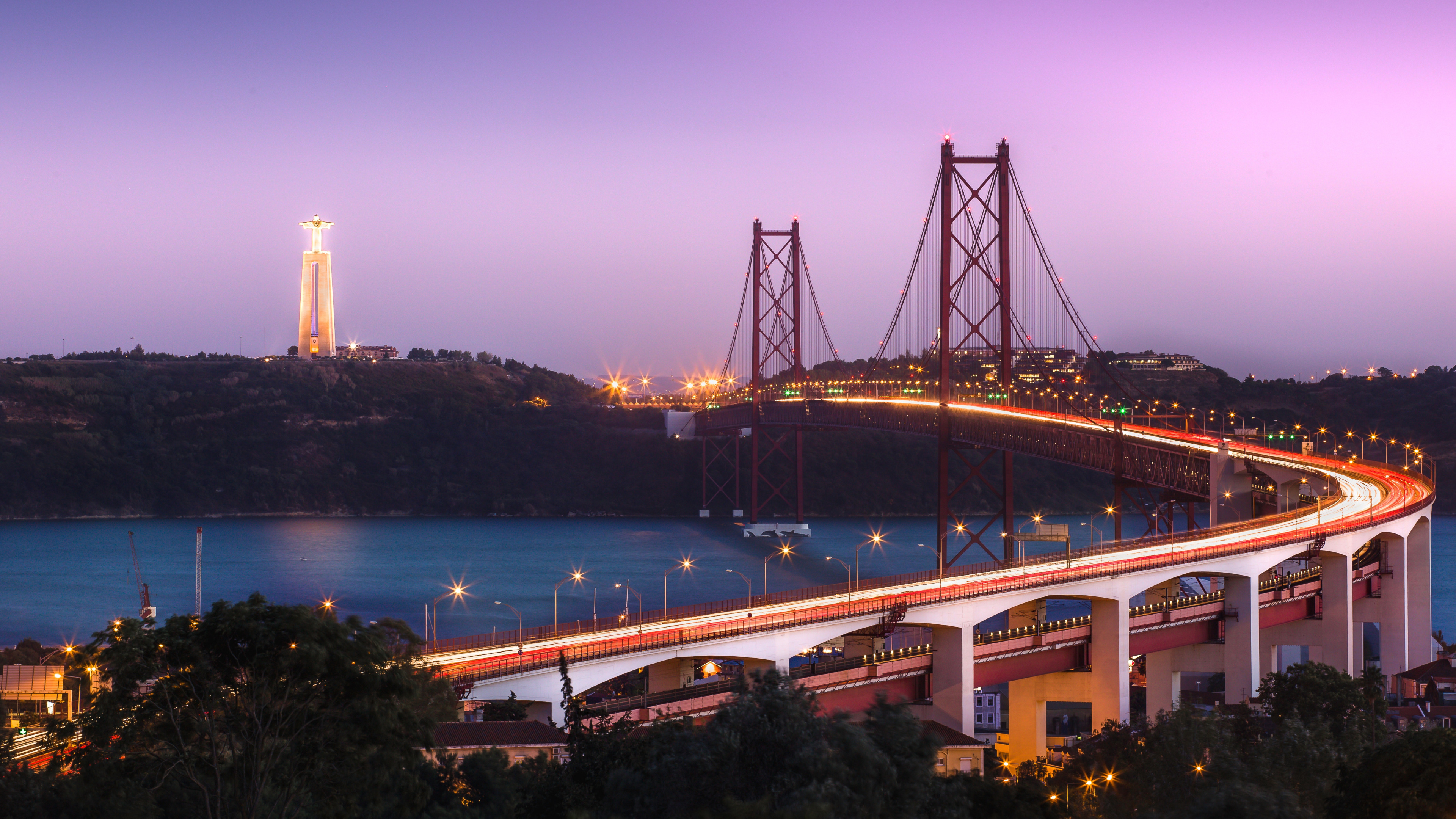 Обои путеводитель, вантовый мост, туризм, мост, городской район в разрешении 3840x2160