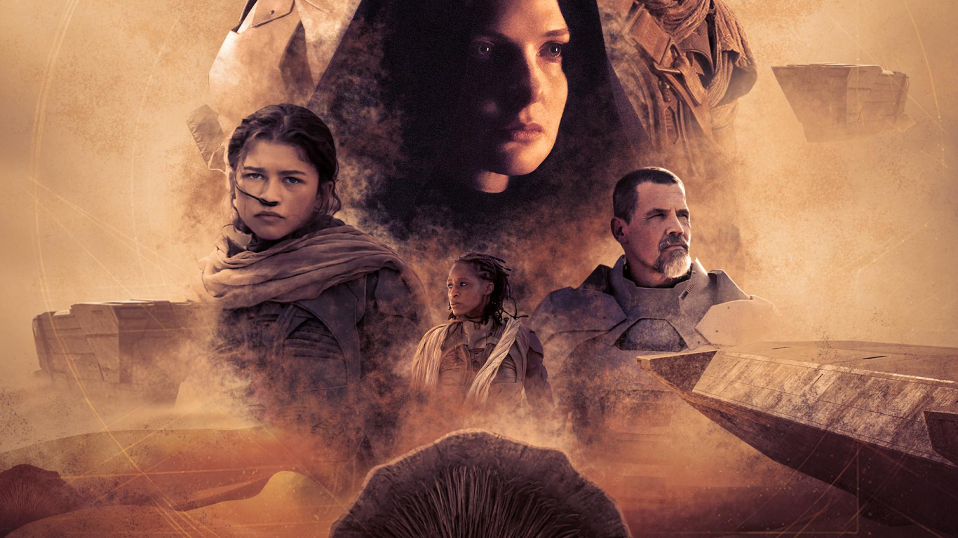 Обои Постер фильма 2021, Дюна, Годзилла против Конга, 2021, телевидение в разрешении 1366x768