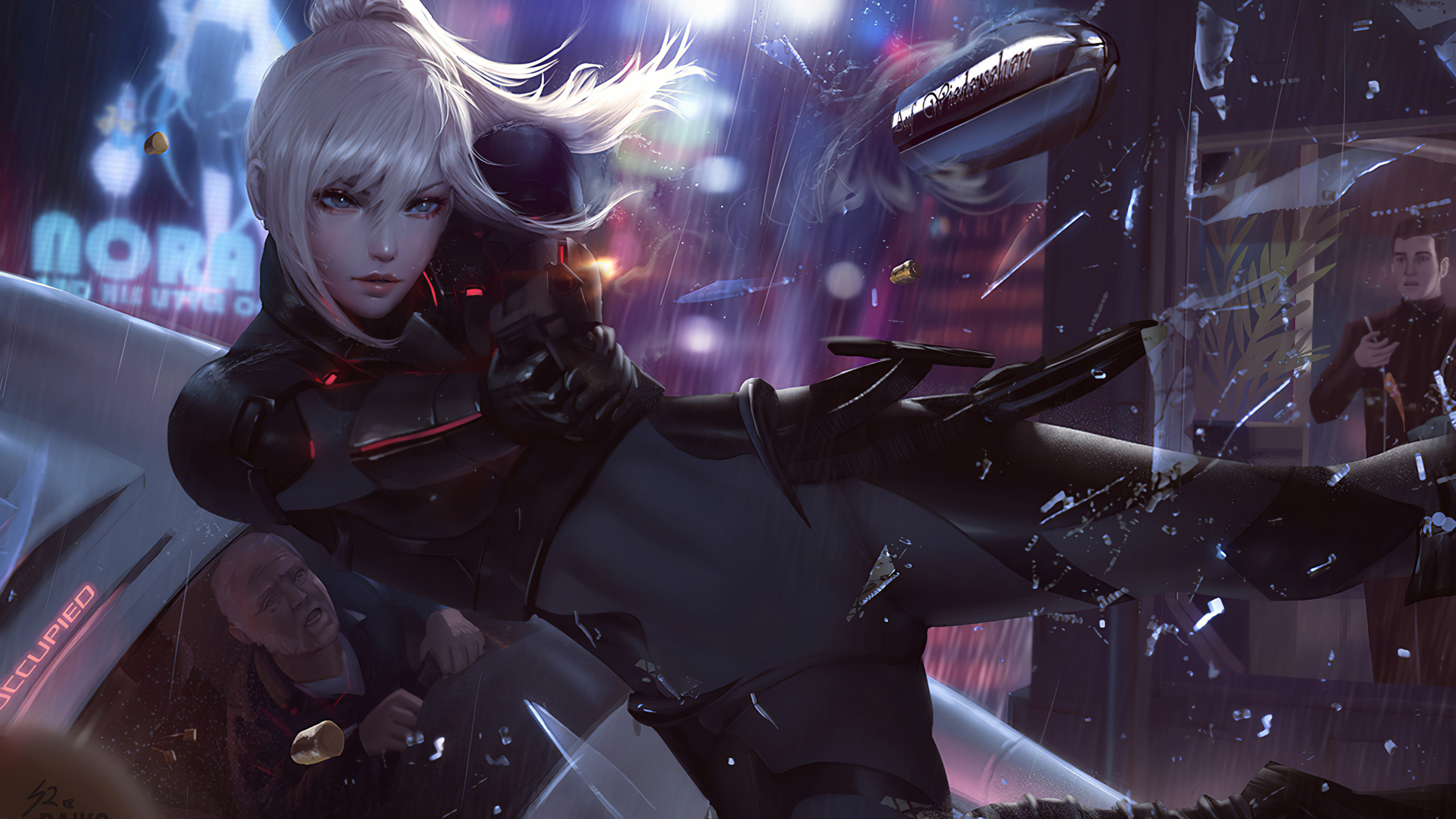 Обои Шон Райко Тай, иллюстрация, фан арт, Кэрол Денверс, арт в разрешении 2560x1440