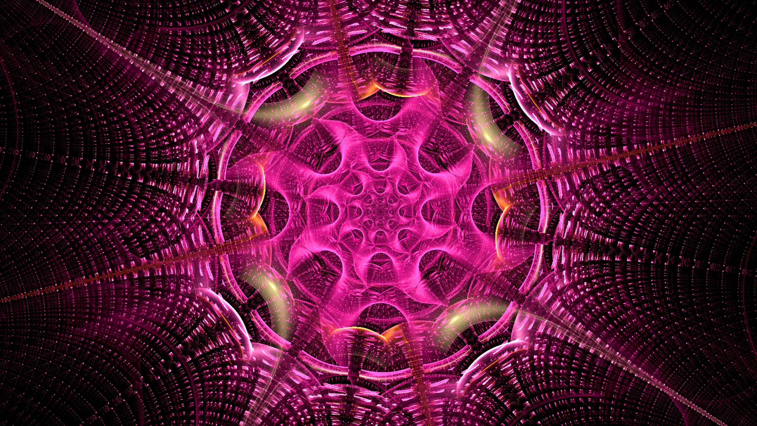 Обои графический дизайн, фрактал, узор, фрактальное искусство, пурпур в разрешении 2560x1440