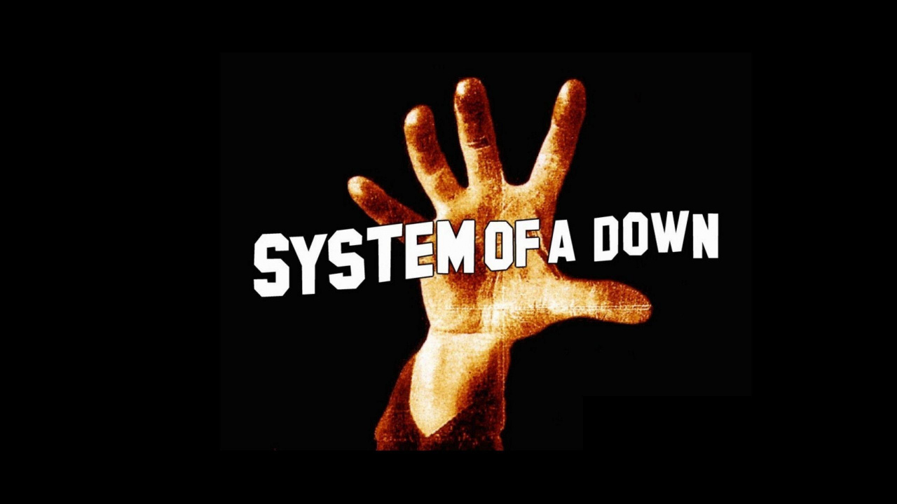 Обои вниз система вниз, System Of A Down, рок, лого, палец в разрешении 1280x720