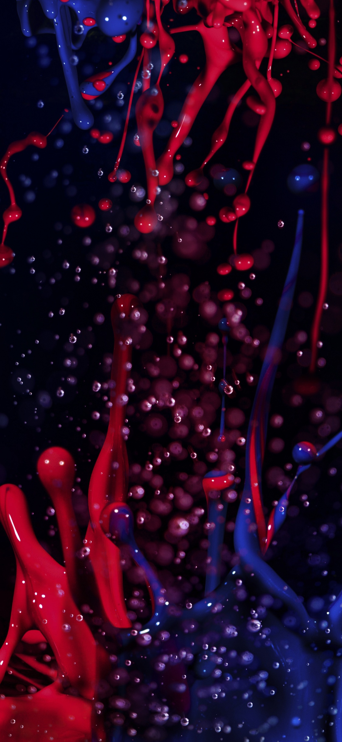 Обои темнота, жидкий, пурпур, вода, ветвь в разрешении 1125x2436