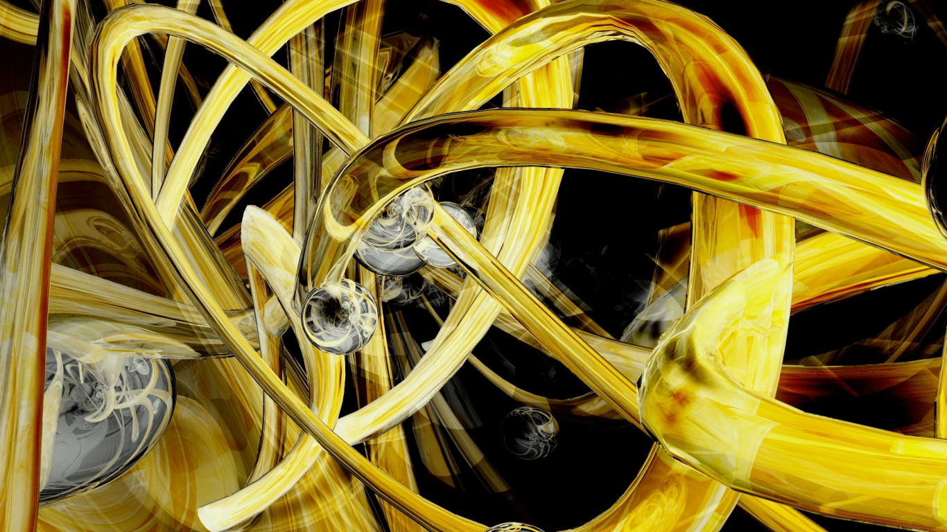 Обои сфера, круг, фигура, желтый, узор в разрешении 1366x768