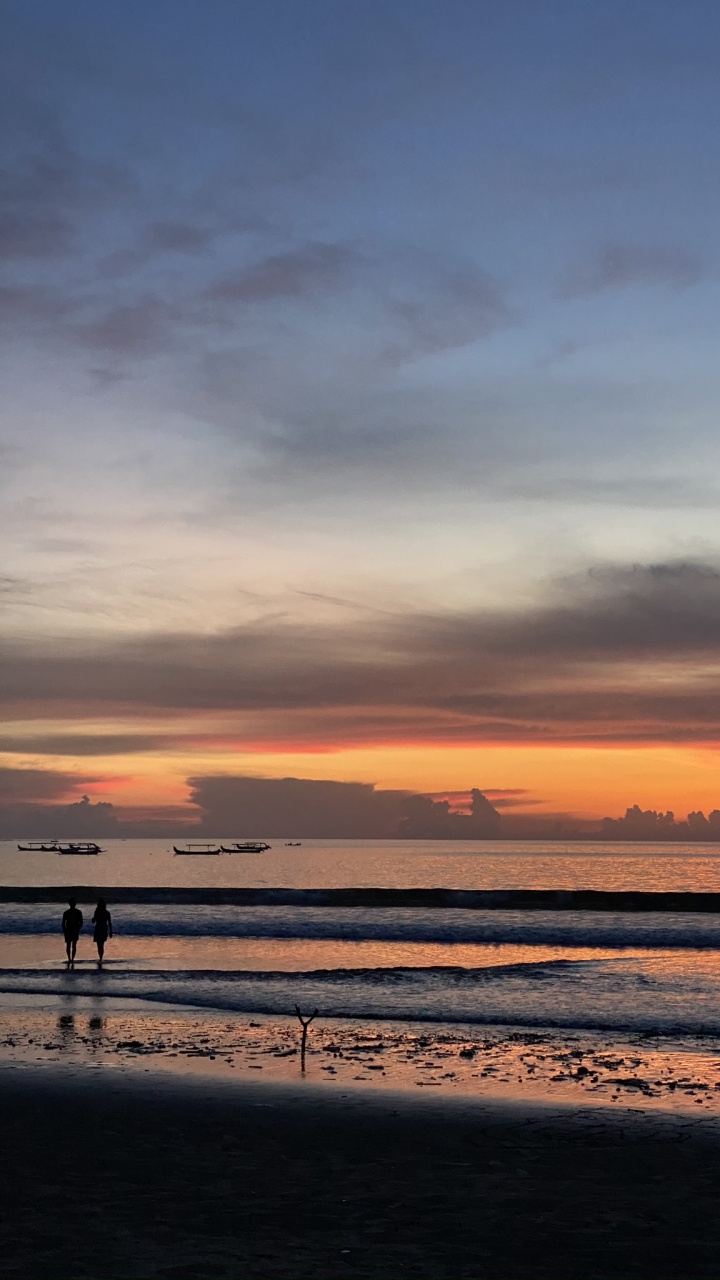 Обои вода, закат, солнечный свет, водоем, жидкость в разрешении 720x1280