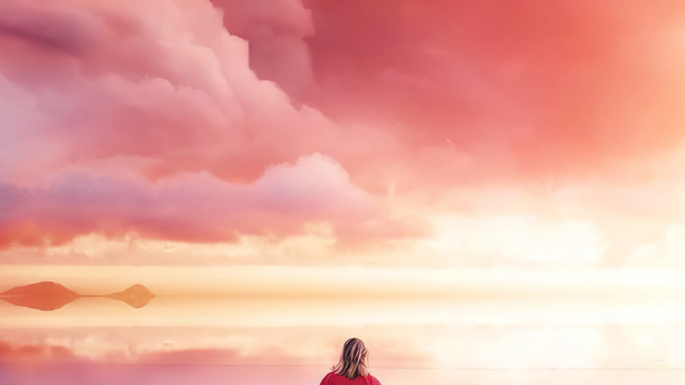 Обои облако, атмосфера, экорегион, Люди в природе, послесвечение в разрешении 1366x768