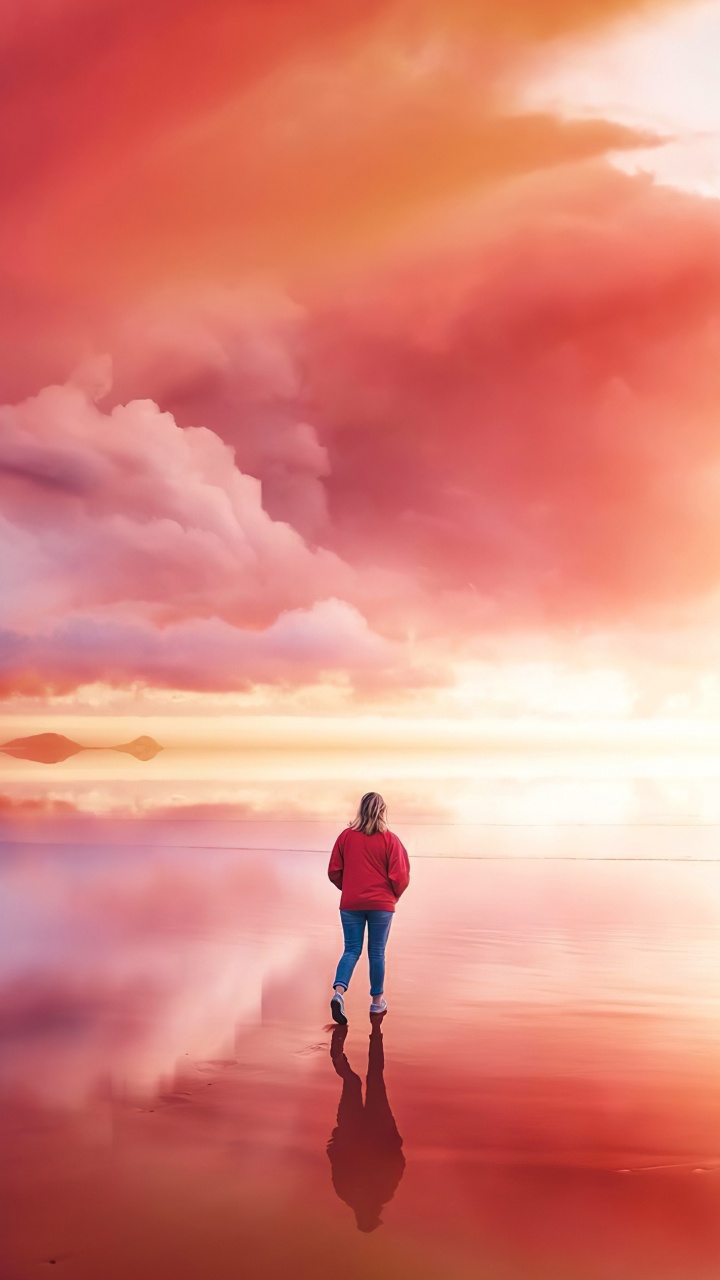 Обои облако, атмосфера, экорегион, Люди в природе, послесвечение в разрешении 720x1280