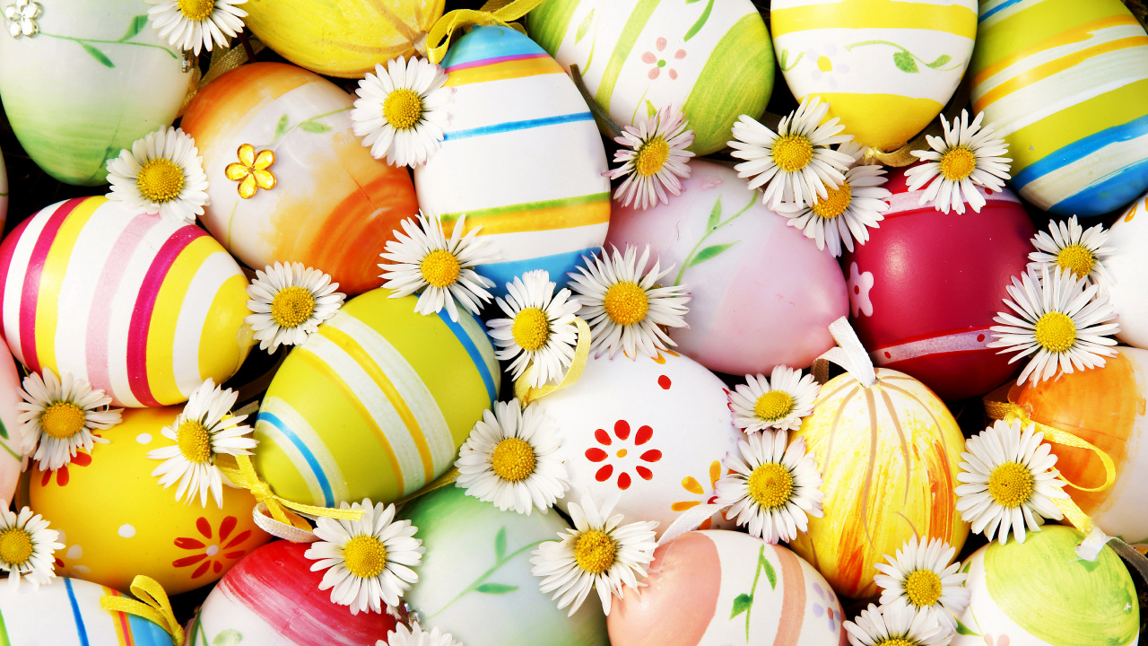 Обои пасхальный кролик, пасхальное яйцо, праздник, пасха, яйцо в разрешении 1280x720