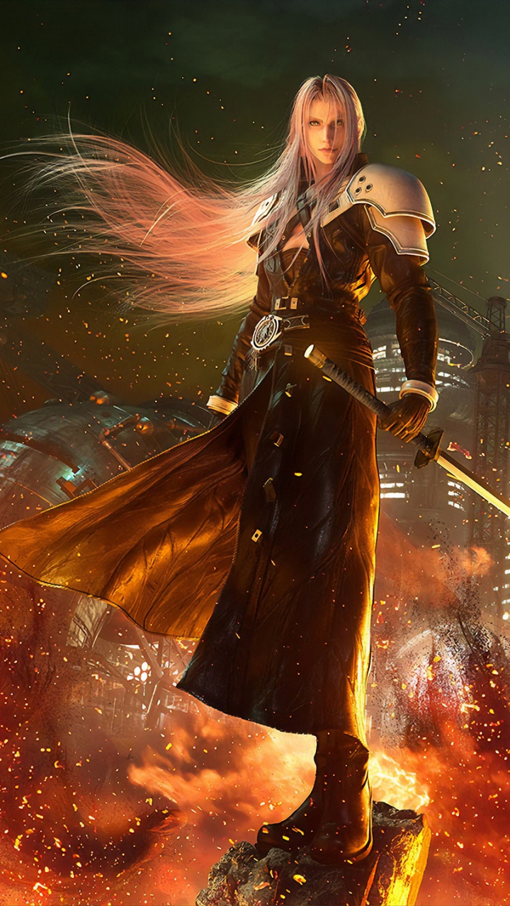 Обои Final Fantasy VII Remake, Тэцуя Номура, Е3 2015, иллюстрация, Цифровой композитинг в разрешении 720x1280