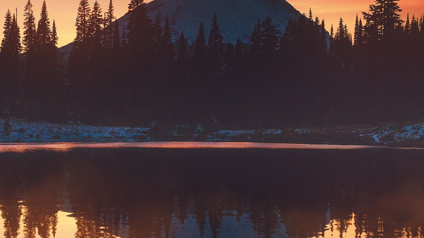 Обои природа, пейзаж, астрономический объект, сумрак, луна в разрешении 1366x768