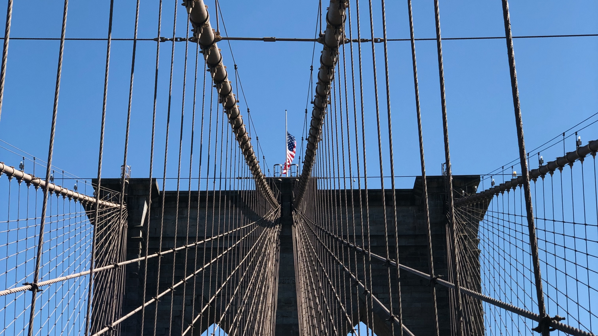 Обои Нью-Йорк, Бруклинский мост, вантовый мост, подвесной мост, extradosed мост в разрешении 1920x1080