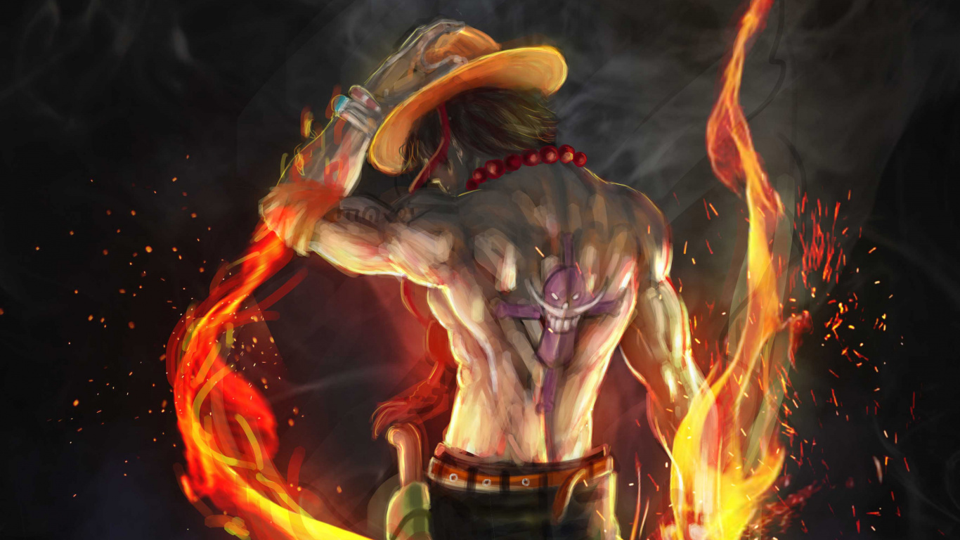 Обои Сабо, один кусок, демон, тепло, пламя в разрешении 1366x768