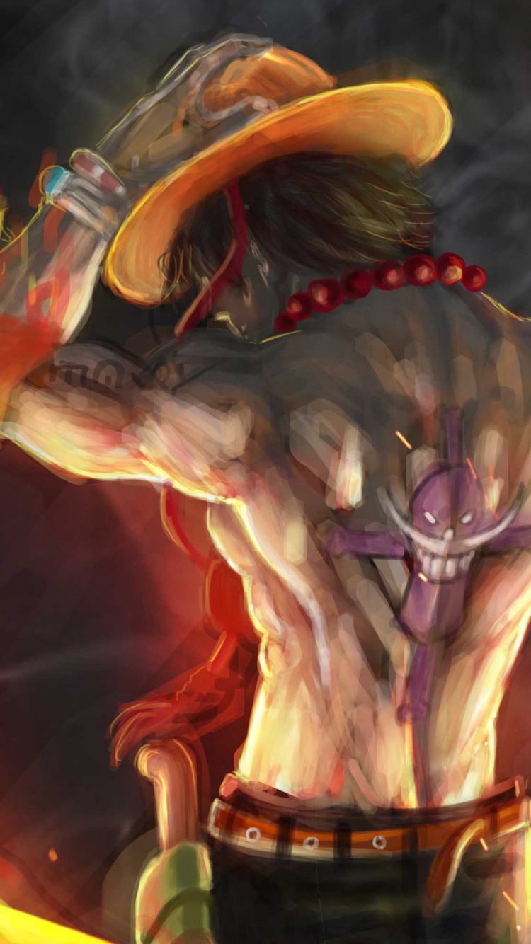 Обои Сабо, один кусок, демон, тепло, пламя в разрешении 750x1334