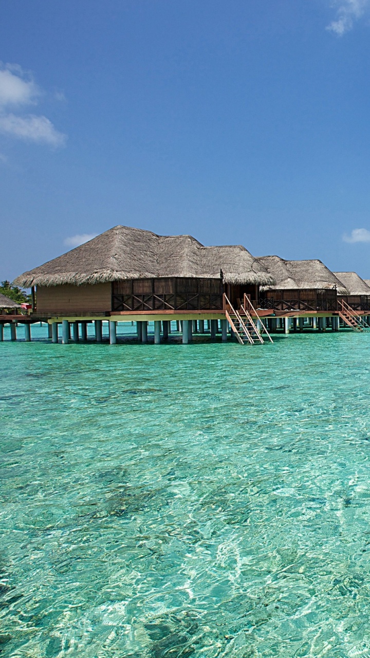 Обои море, тропическая зона, прибрежные и океанические рельефы, океан, Лагуна в разрешении 720x1280