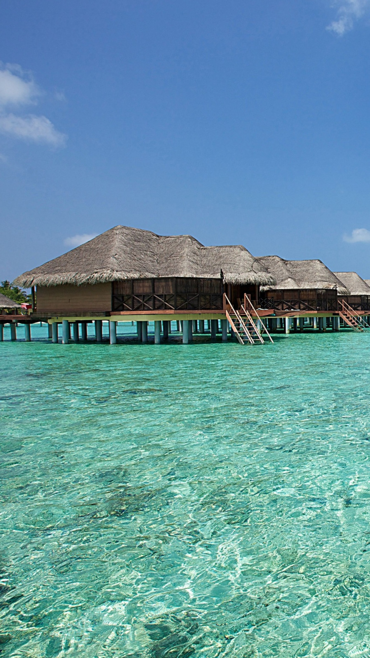 Обои море, тропическая зона, прибрежные и океанические рельефы, океан, Лагуна в разрешении 750x1334