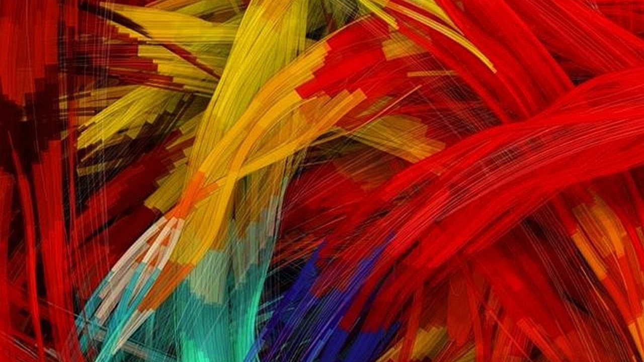 Обои смартфон, красный цвет, красочность, графический дизайн, акриловая краска в разрешении 1280x720